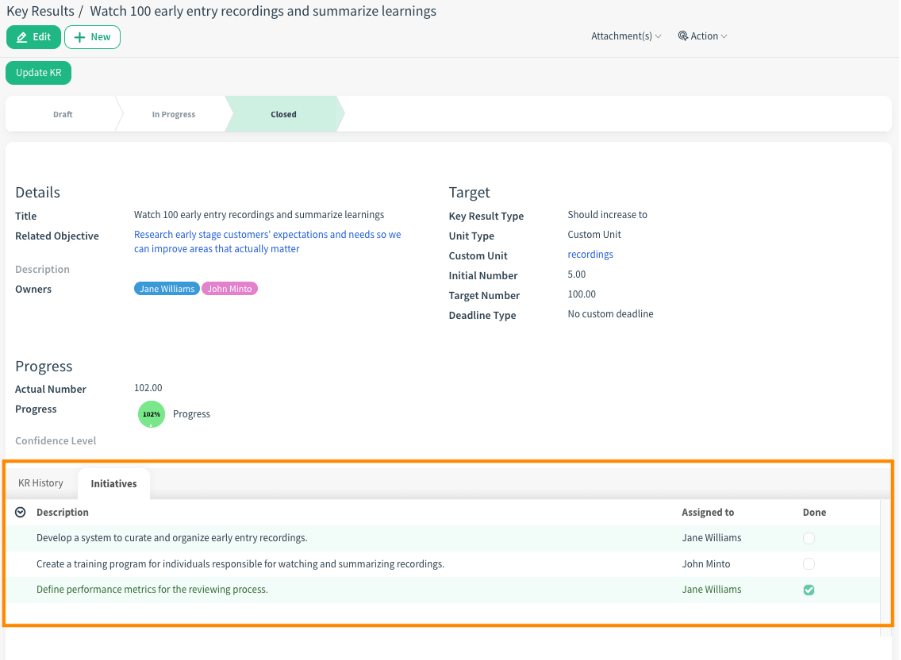 CloudOffix - Introducing the Initiatives Tab in Key Result Forms