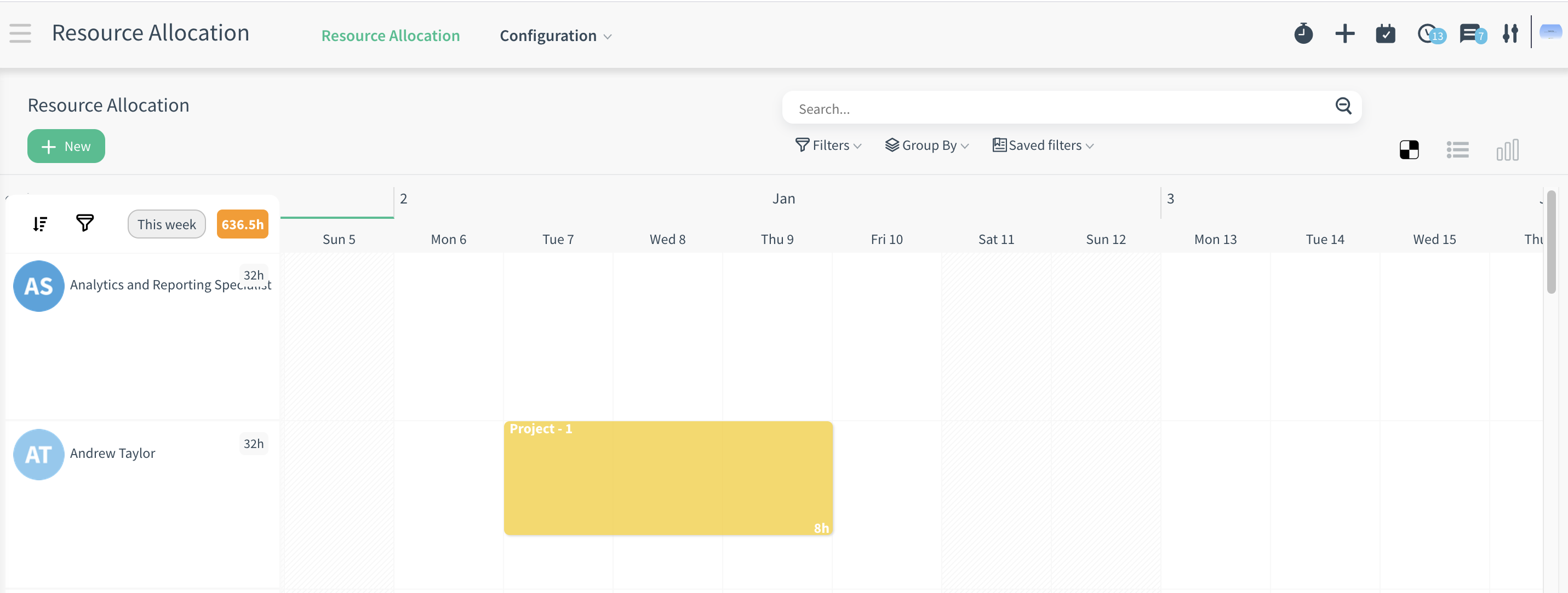 CloudOffix - Calendar Creation from Resource Allocation