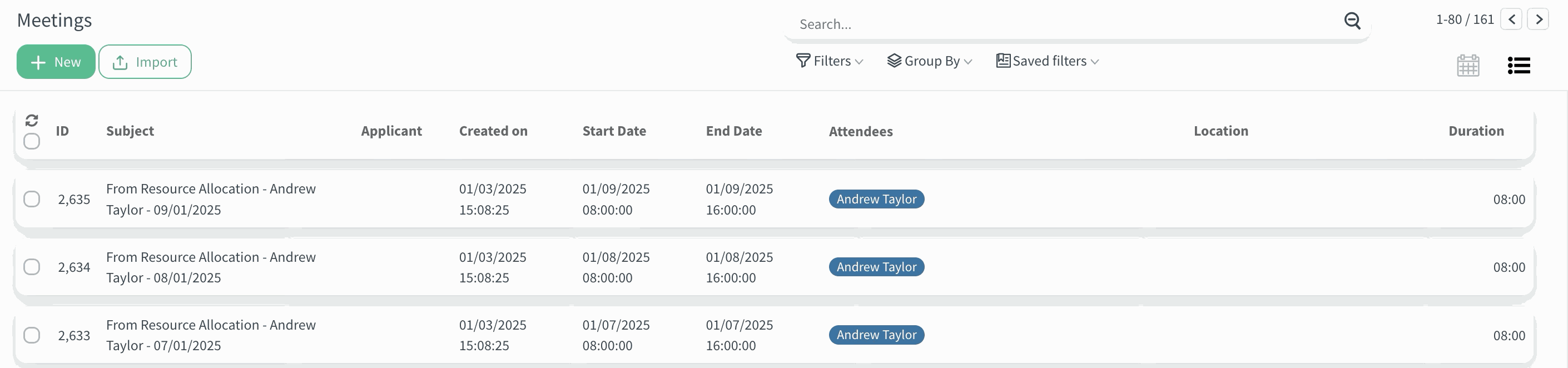 CloudOffix - Calendar Creation from Resource Allocation