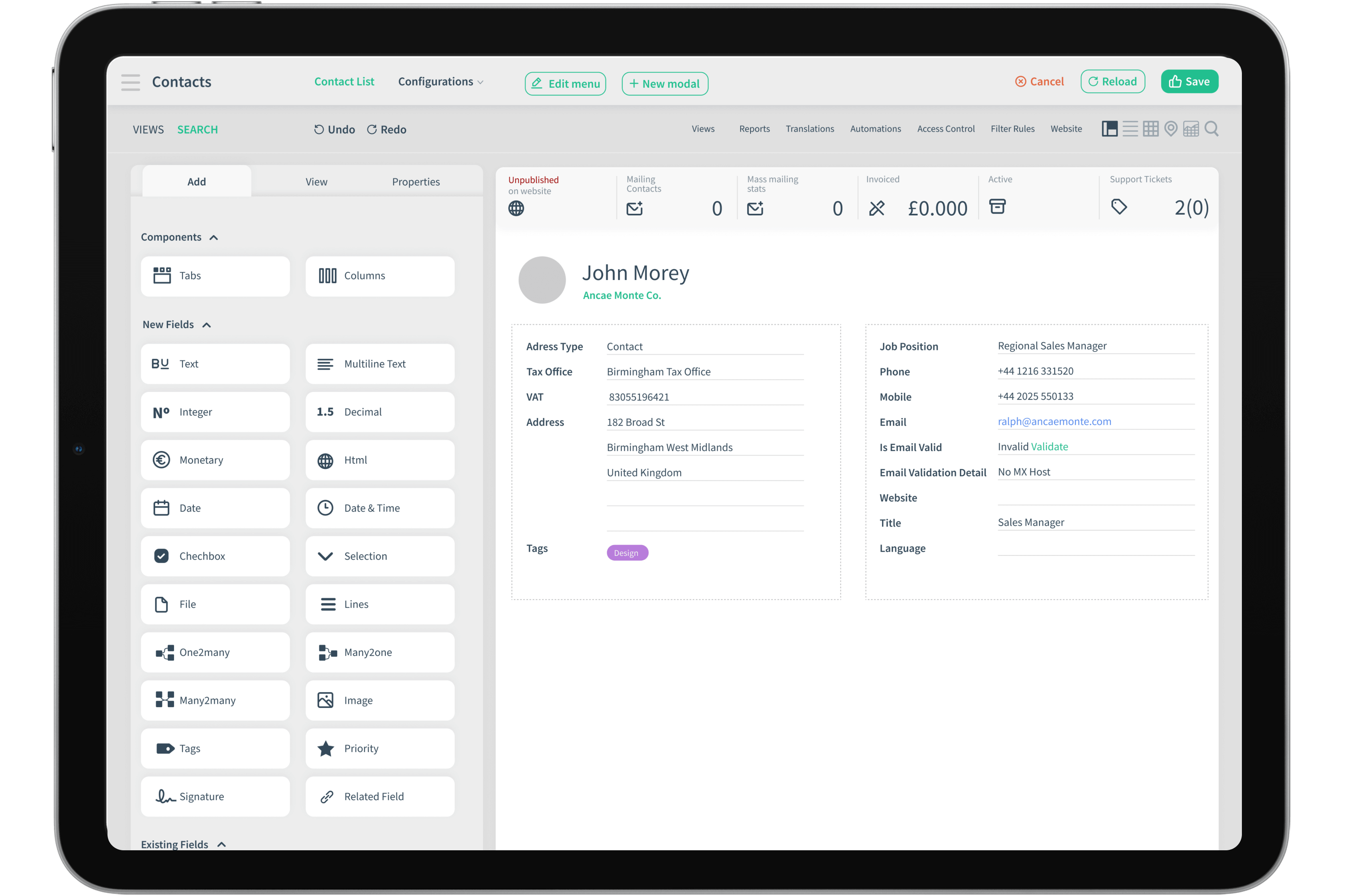 App Builder Interface
